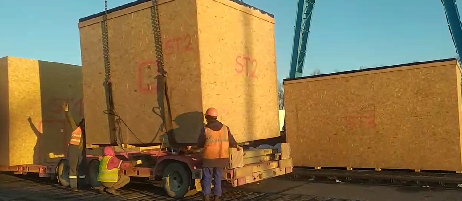 Transportation of equipment for a dairy processing plant